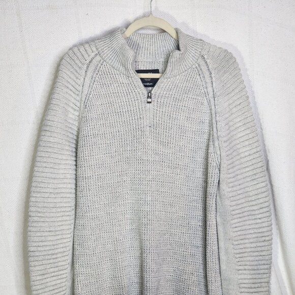 Rue21 Ice Gray Quarter Zip Chunky Ribbed LS Pullover Acrylic Poly Sweater Size M - Picture 3 of 16